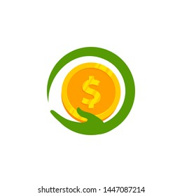 Saving money vector icon illustration. Saving money icon symbol design