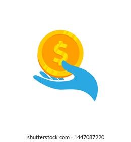 Saving money vector icon illustration. Saving money icon symbol design