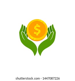 Saving money vector icon illustration. Saving money icon symbol design