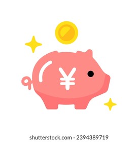 Salvar la ilustración del icono del vector del dinero ( yen japonés )