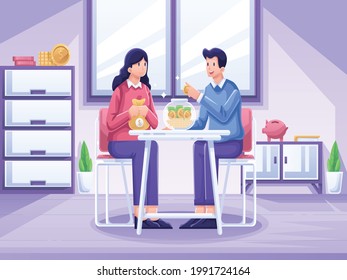 saving money vector illustration variations
