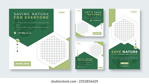 Saving Nature Social Media Post for Online Marketing Promotion Banner, Story and Web Internet Ads Flyer