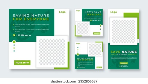 Saving Nature Social Media Post for Online Marketing Promotion Banner, Story and Web Internet Ads Flyer
