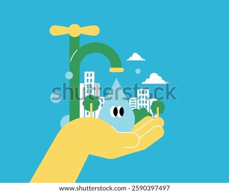 Saving Our Water Future. World Water Day. Let's save water campaign