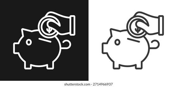 Guardar icono de estilo de contorno. En La Versión De Fondo En Blanco Y Negro