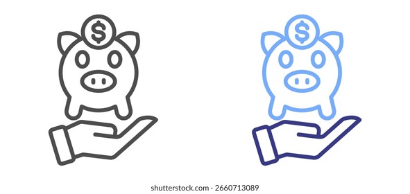 Speichern und Schwein Bank Symbol Blatt Farbe