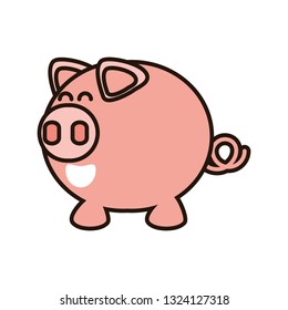 saving piggy isolated icon