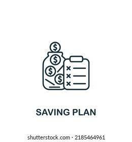 Saving Plan icon. Monochrome simple Banking icon for templates, web design and infographics