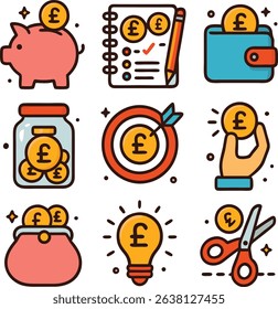 Saving pounds icon, perfect for digital wallets, savings platforms, mobile finance apps, or budget tracking tools.