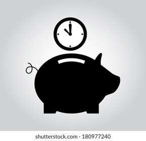 saving time design over gray  background vector illustration