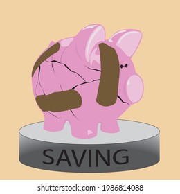 saving vector art for business design, coin pig