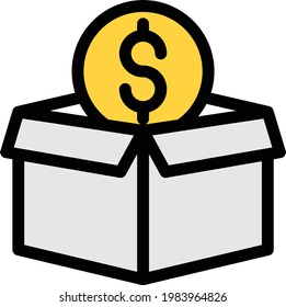 saving vector color line icon