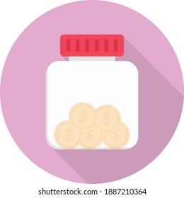 saving vector colour flat icon