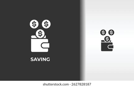 Salvando Ilustração De Símbolo Isolado De Vetor, Ícone Ou Sinal De Logotipo