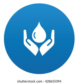 Saving Water Icon On Blue Buttonvector Stock Vector (Royalty Free ...