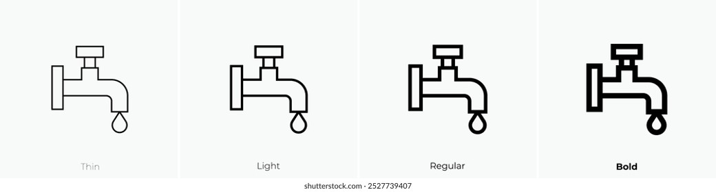 saving water icon. Thin, Light Regular And Bold style design isolated on white background