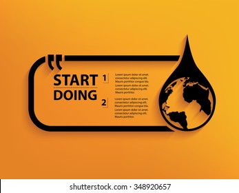 Saving water Quotation Mark Speech Bubble,design