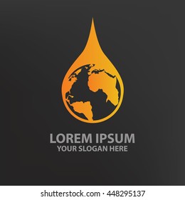 Saving water,oil design,logo template,clean vector