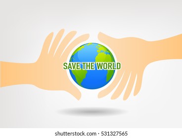 Saving the world, Ecology and Environment concept, vector illustration 