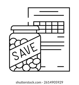 savings account financial advisor line icon vector. savings account financial advisor sign. isolated contour symbol black illustration