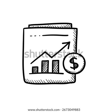 Savings Account with Graph Doodle Icon