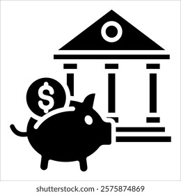 Savings Account Icon Element For Design