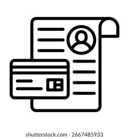 Ícone da conta de poupança Estilo da linha Ilustração do vetor