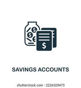 Savings Accounts icon. Monochrome simple Investments icon for templates, web design and infographics