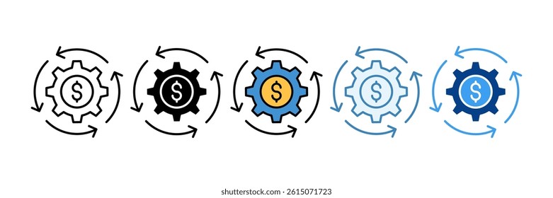 Savings Automation Icon Set Multiple Style Collection