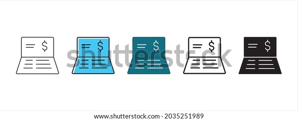 Savings bank book icon. Bank account book\
icons set. Bill and banknote icon vector\
set.