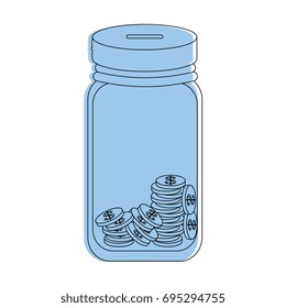Savings box with coins