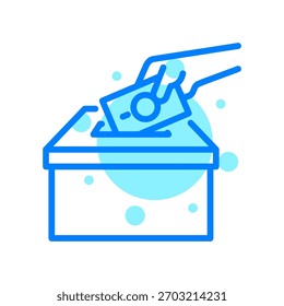 Icono de caja de ahorros en forma de Ilustración vectorial