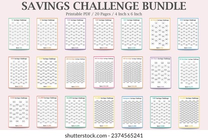 Savings Challenge Bundle,A6 Mini Savings Trackers,Money Saving Challenge,Savings Tracker Printables,Savings Goals Planner