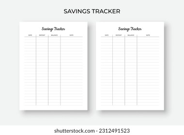 Savings challenge tracker and journal