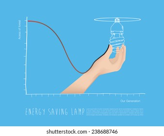Savings concept, Creative save energy graph idea abstract info graphic. 