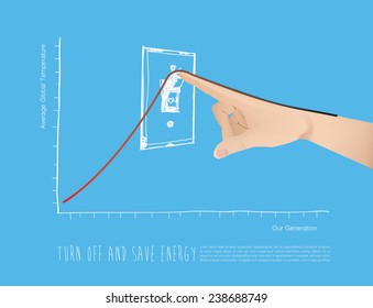 Savings concept, Creative save energy graph idea abstract info graphic. 