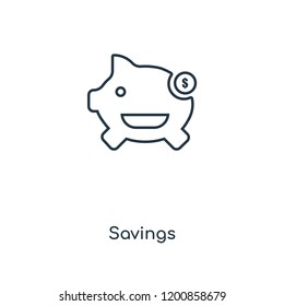 Savings concept line icon. Linear Savings concept outline symbol design. This simple element illustration can be used for web and mobile UI/UX.