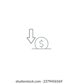 icono de línea de concepto de ahorro. Ilustración de elemento simple.diseño de símbolo de esquema de fondo de ahorro