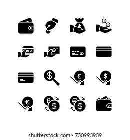 Savings, donation and money icon set