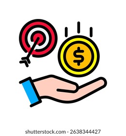 Savings Goal Icon Lineal Color Vector Illustration