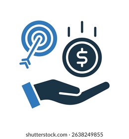 Savings Goal Icon Mixed Vector Illustration