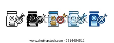 Savings Goal Icon Set Multiple Style Collection