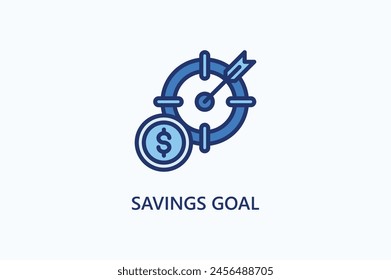 Savings Goal vector, icon or logo sign symbol illustration