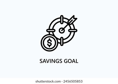 Savings Goal Vector, Icon Or Logo Sign Symbol Illustration