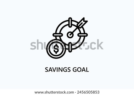 Savings Goal Vector, Icon Or Logo Sign Symbol Illustration