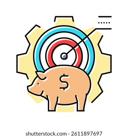 savings goals budget planning color icon vector. savings goals budget planning sign. isolated symbol illustration