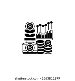 Savings Growth Line Icon. linear style sign for mobile concept and web design. Outline vector icon.