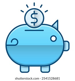 Savings  icon, blue gradient vector illustration