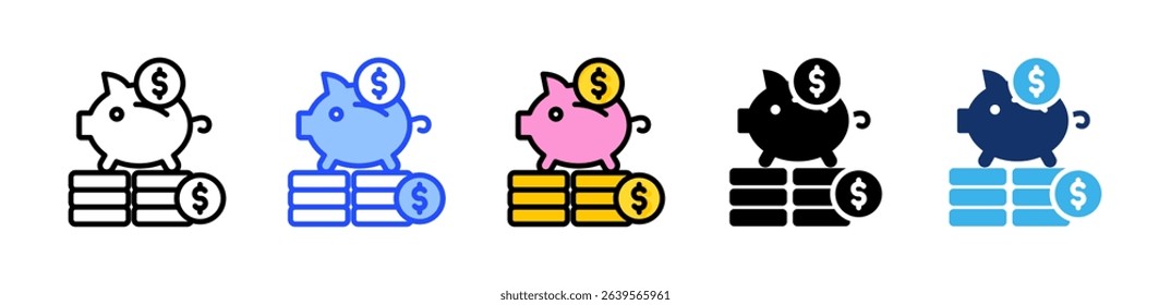 Savings Icon Collection With Multiple Styles