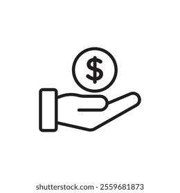 Savings icon Flat art in black and white isolated